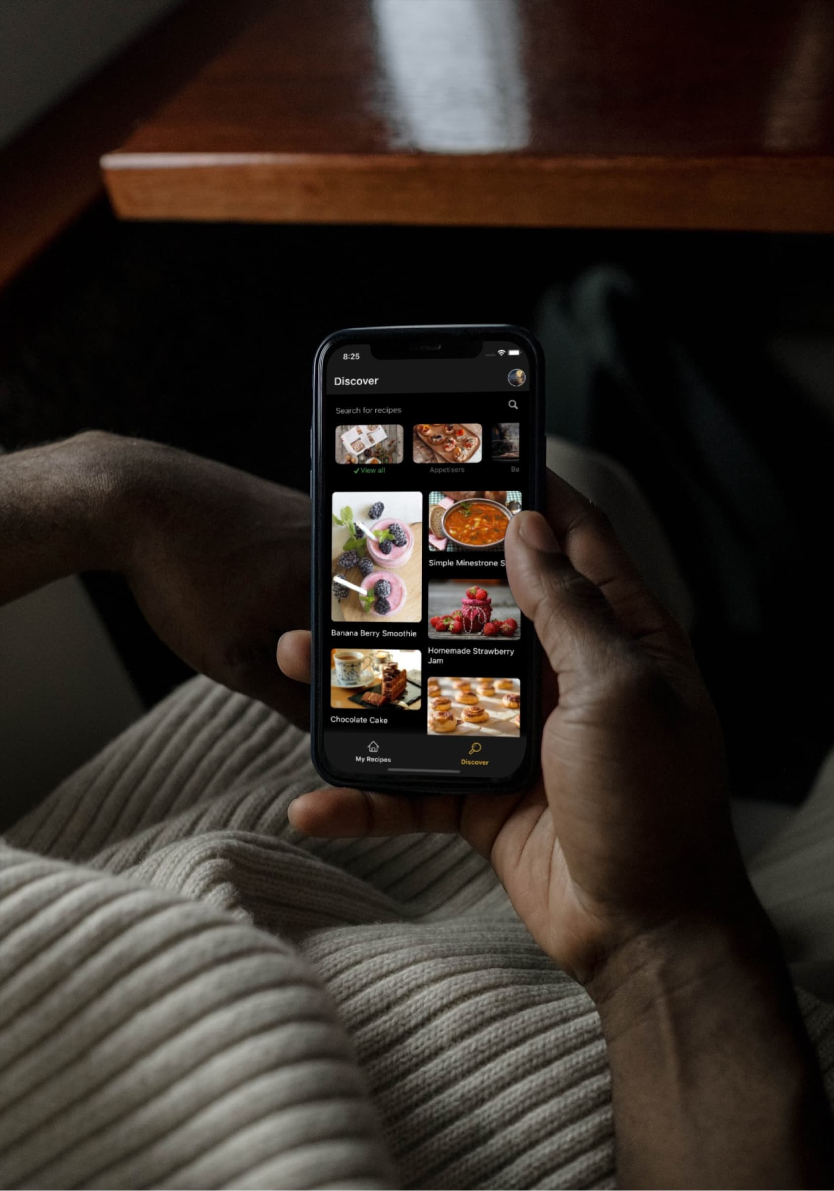 UI/UX designs for recipe storage and sharing app